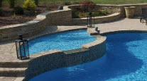 liner pools with tanning ledge