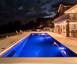 Latham Fiberglass Astoria | Crystite Crystal Night Sky inground pool