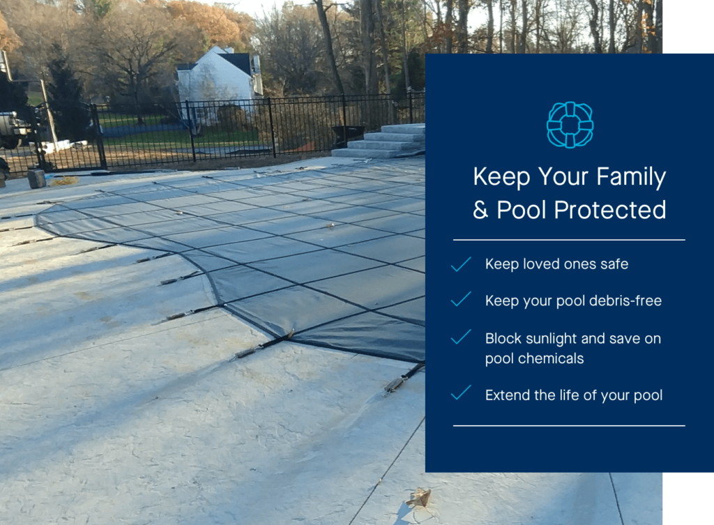 Solid & Mesh Winter Safety Pool Covers - Latham Pools - CA