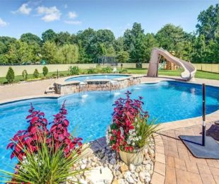 Latham Fiberglass Synergy | Crystite Classic Sapphire Blue inground pool