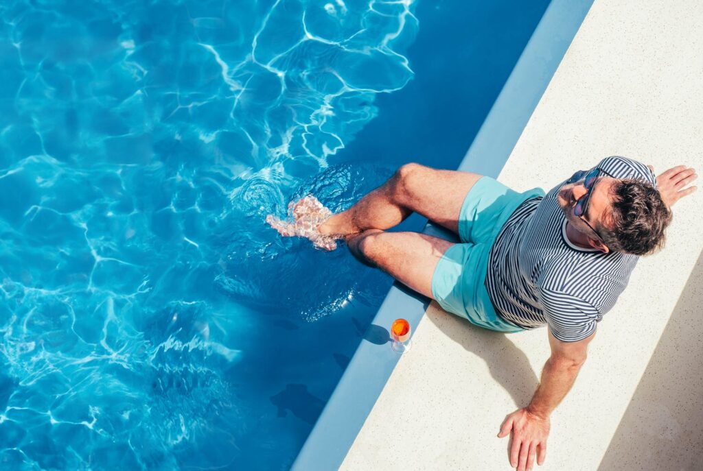 Man Poolside