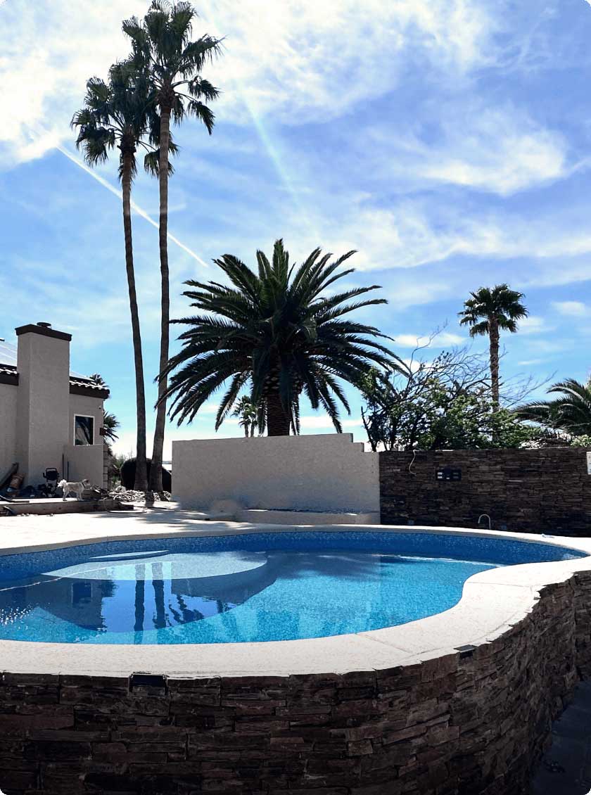Define your pool’s edge with premium coping and decking options