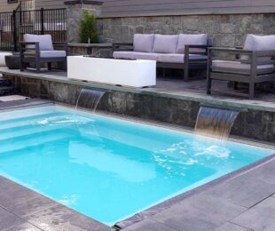 Fiberglass Model Milan in Pearl White Crystite Crystal finish with Coverstar Under Track Autocover